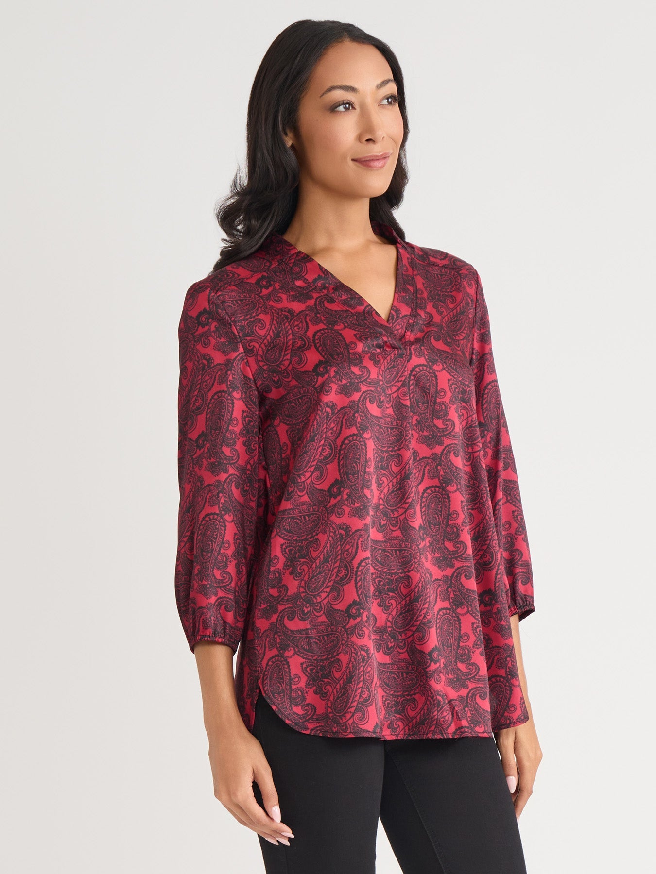 V-Neck Pleated Kelly Blouse