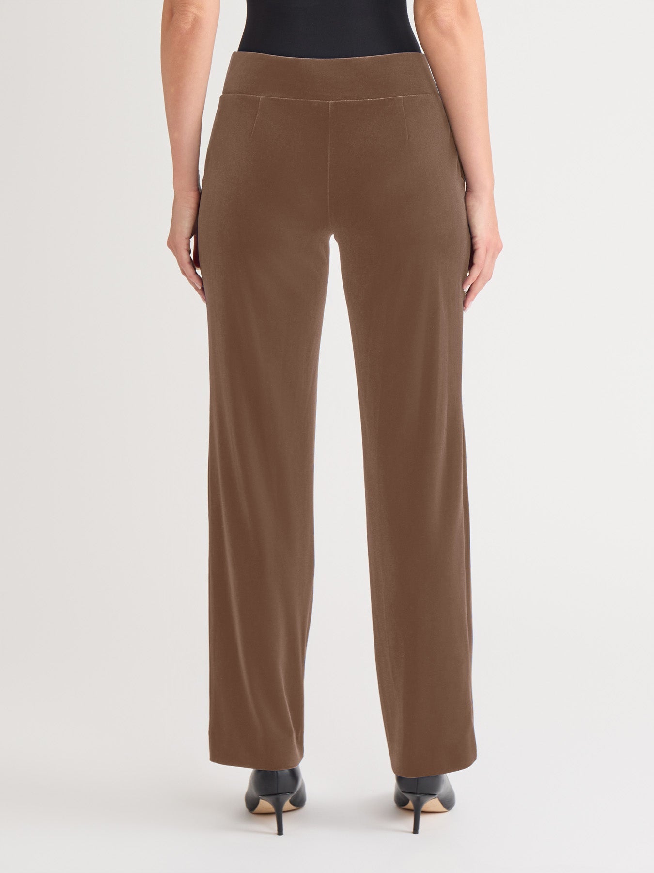 Pull-On Velour Straight Leg Pants