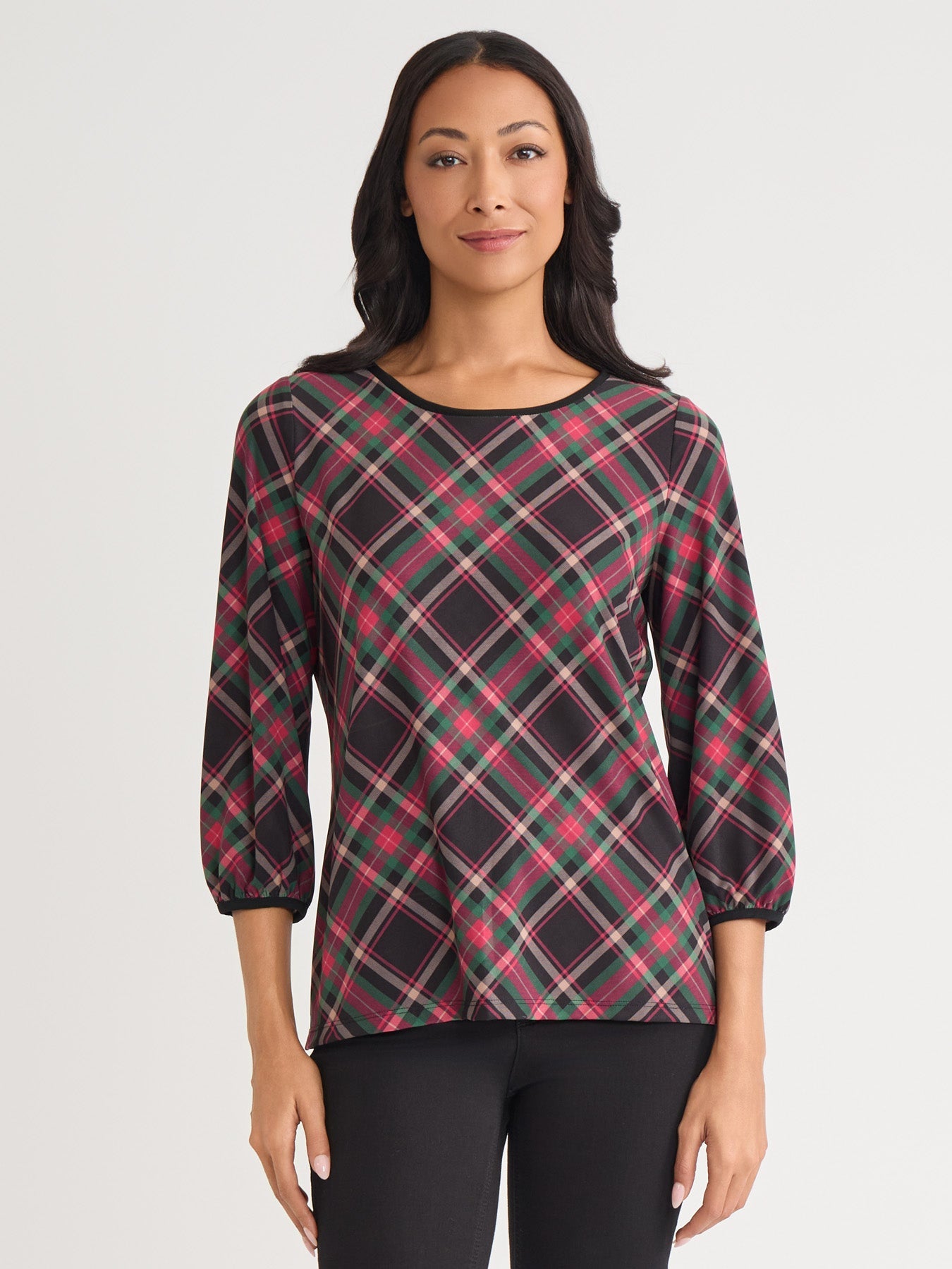 Puff Sleeve Crew Neck Top
