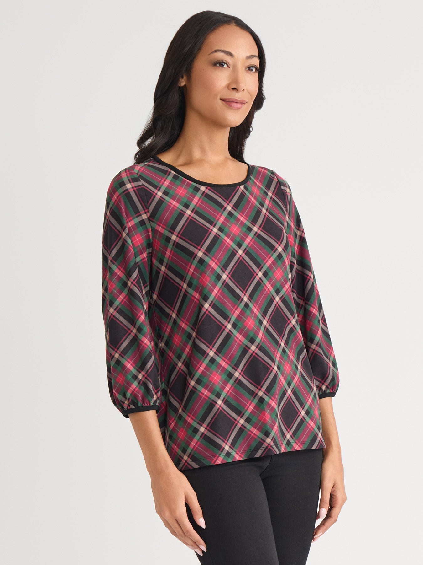 Puff Sleeve Crew Neck Top
