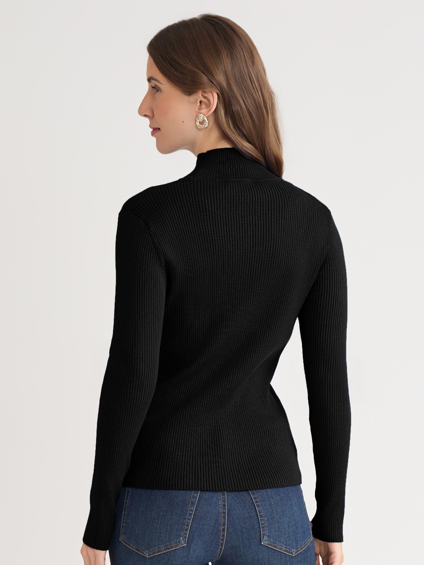 Plus Ribbed Mock Neck Sweater