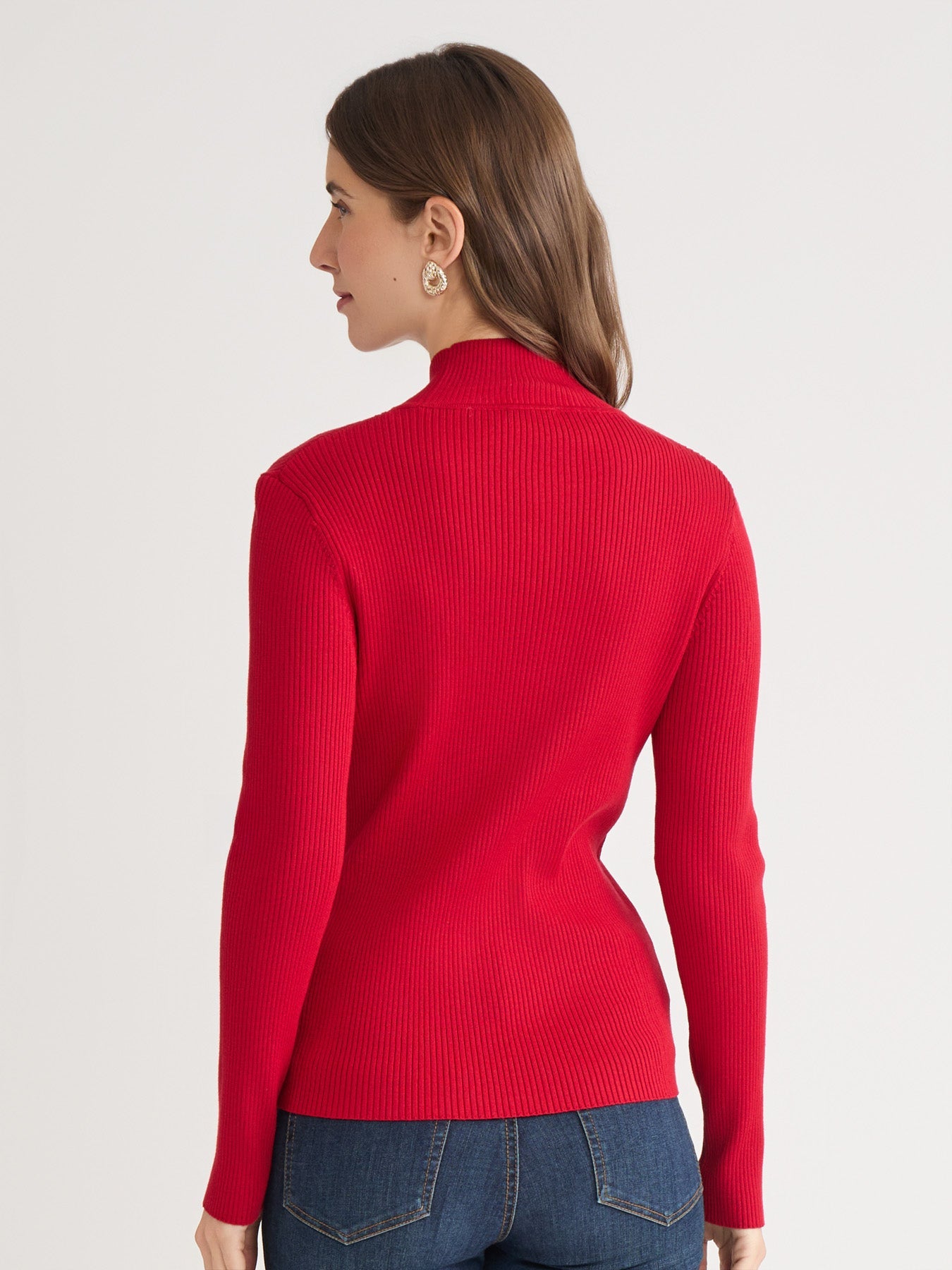 Ribbed Mock Neck Sweater