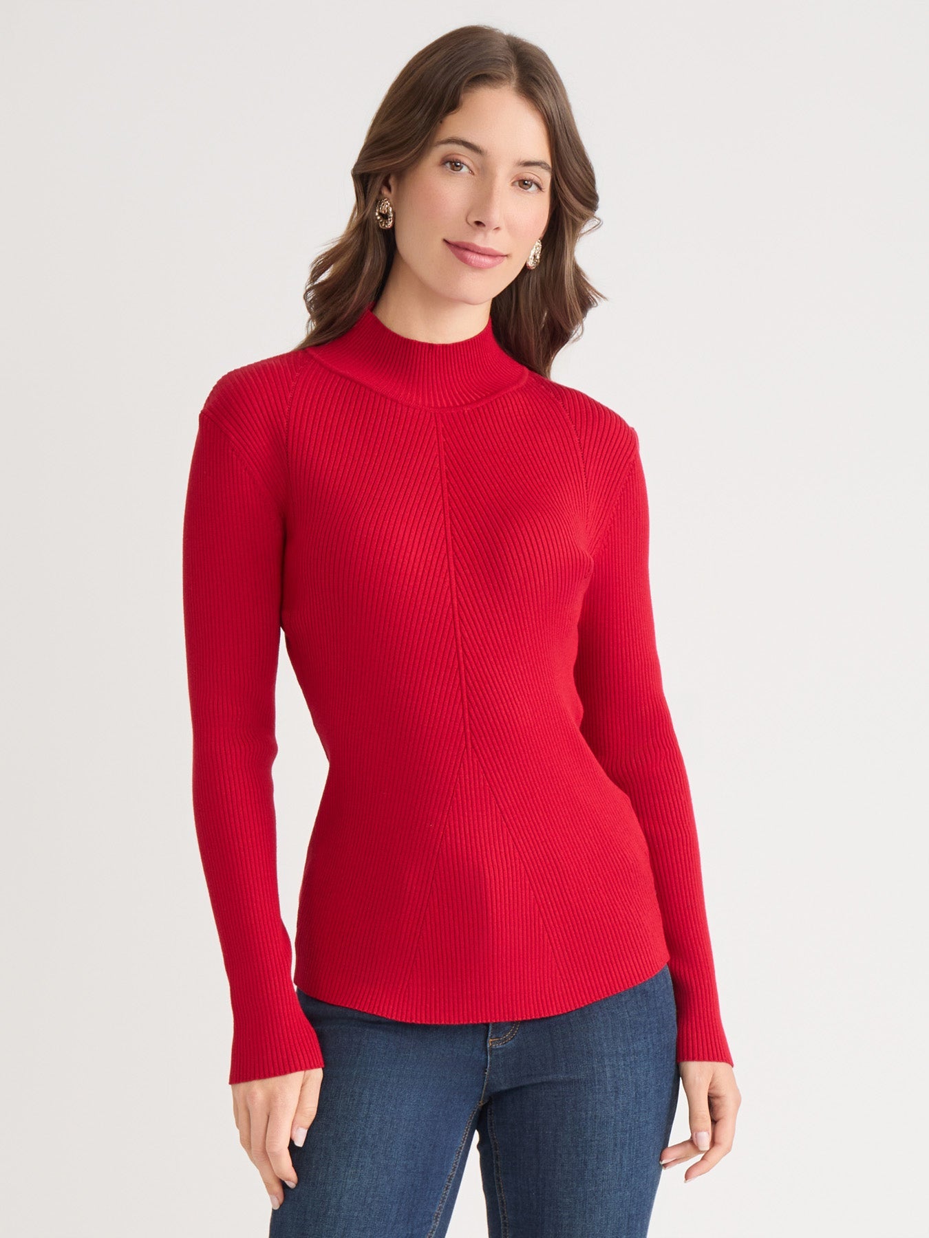 Ribbed Mock Neck Sweater