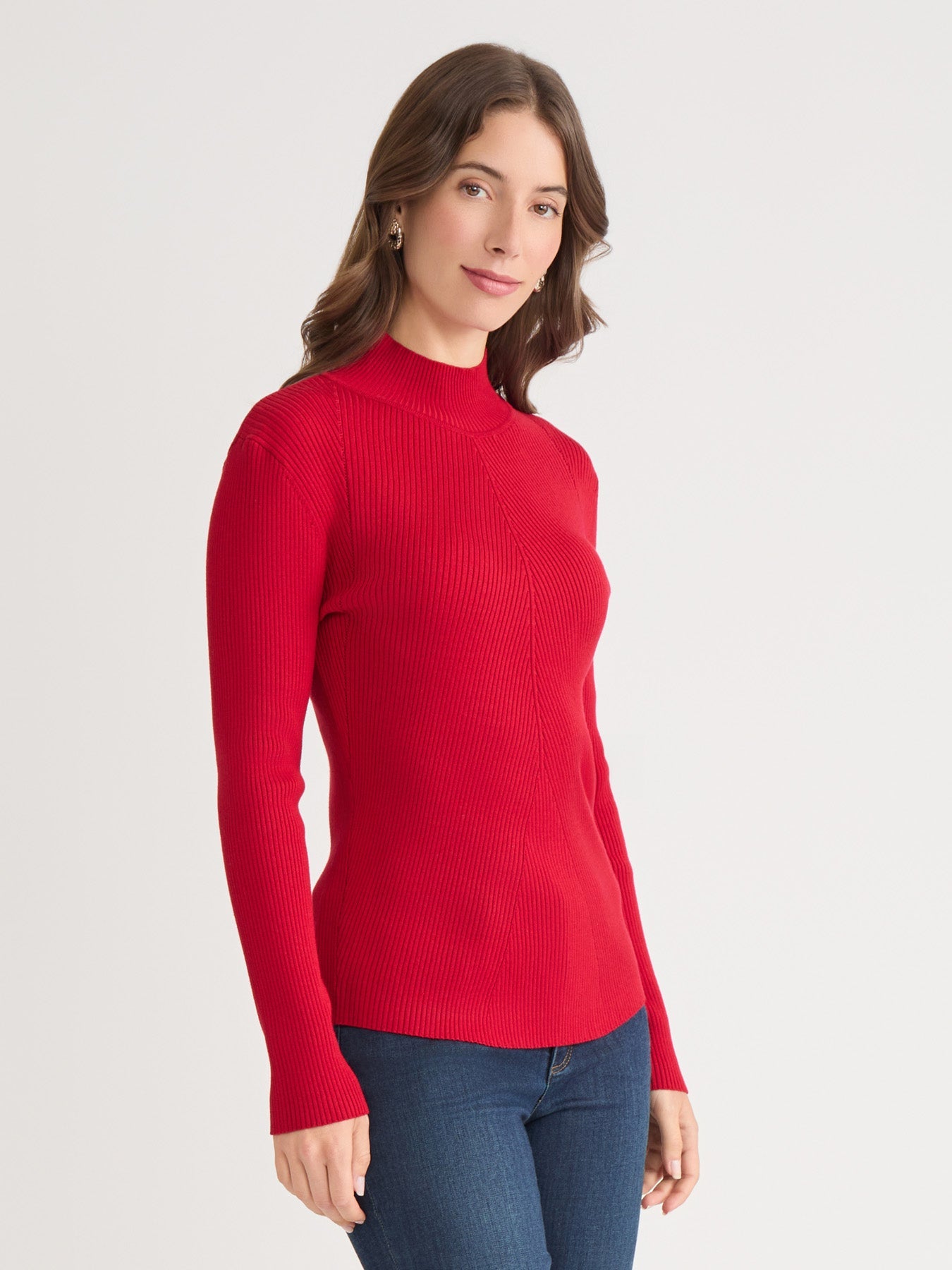 Ribbed Mock Neck Sweater