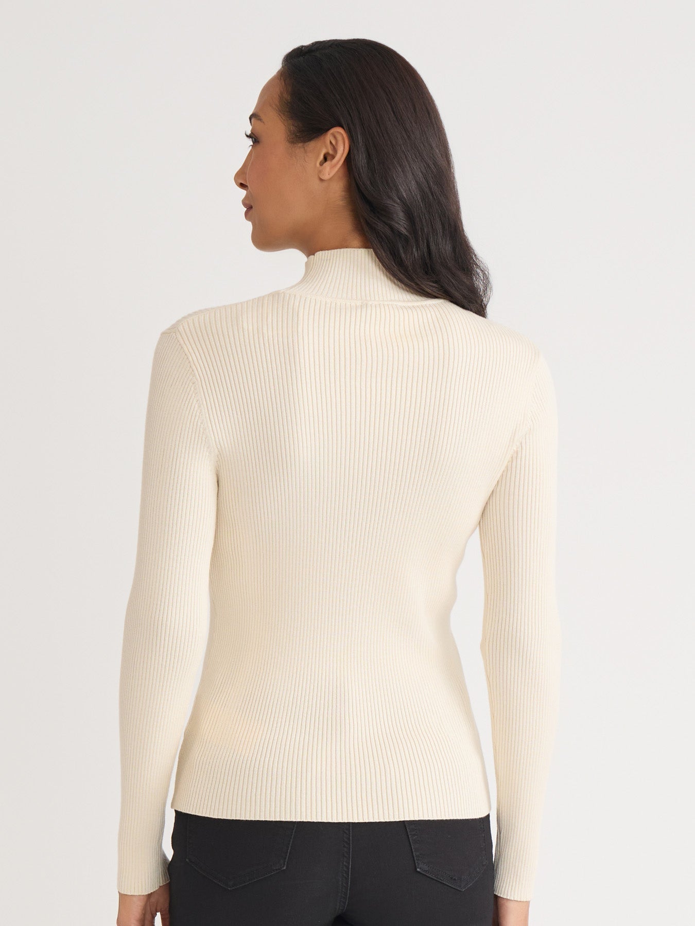 Ribbed Mock Neck Sweater