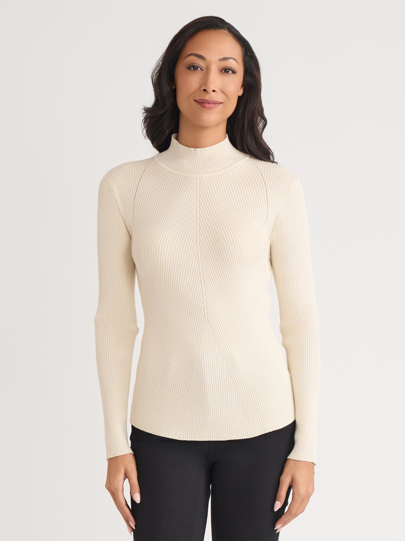 Ribbed Mock Neck Sweater
