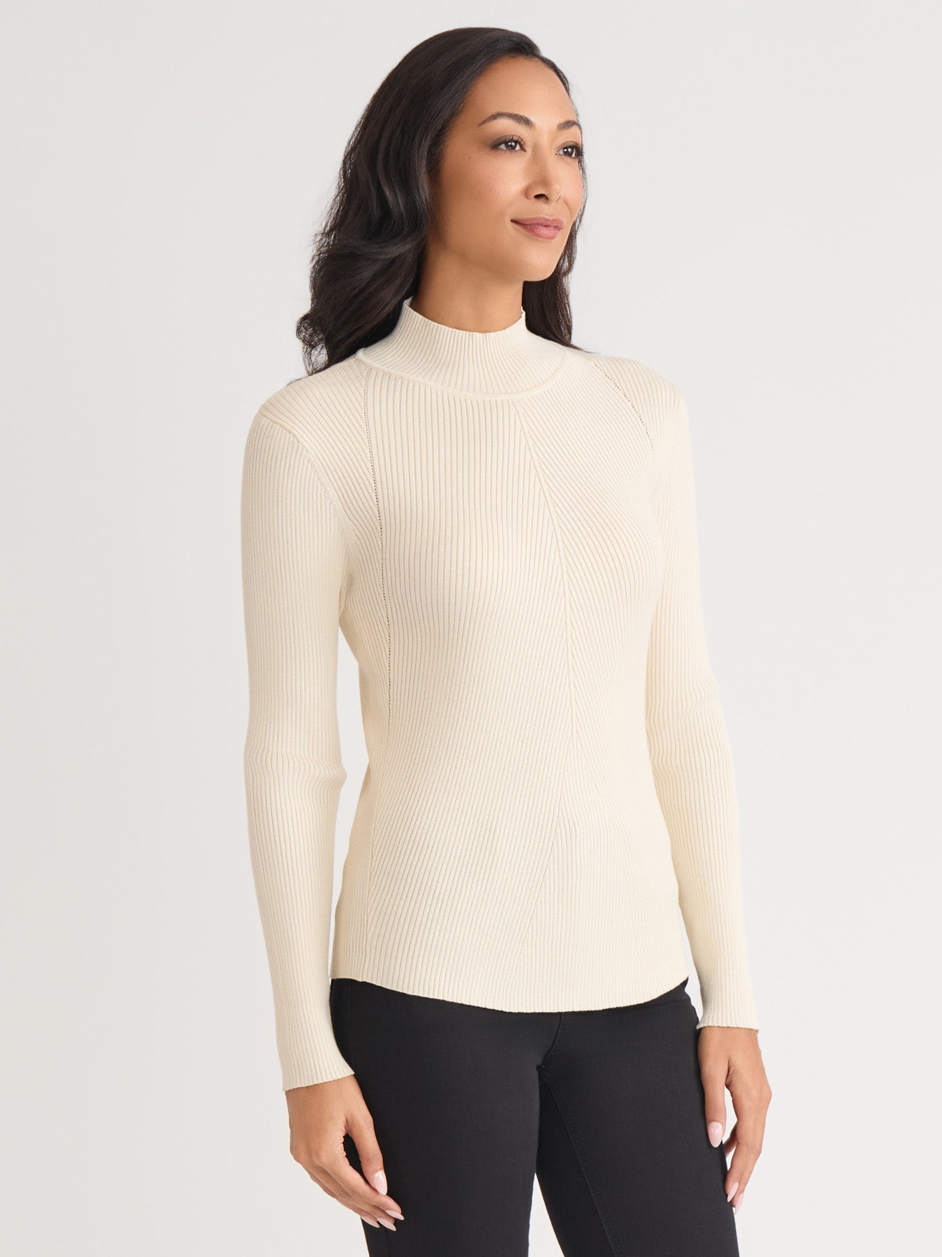 Ribbed Mock Neck Sweater