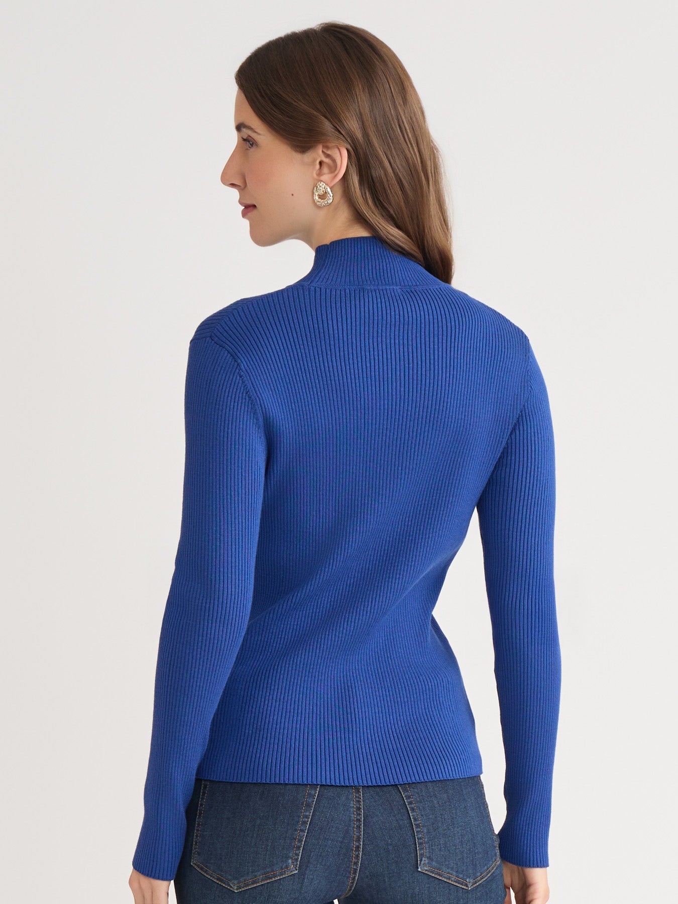 Ribbed Mock Neck Sweater