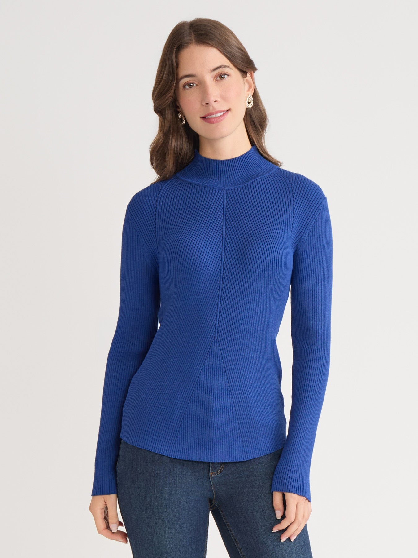 Ribbed Mock Neck Sweater