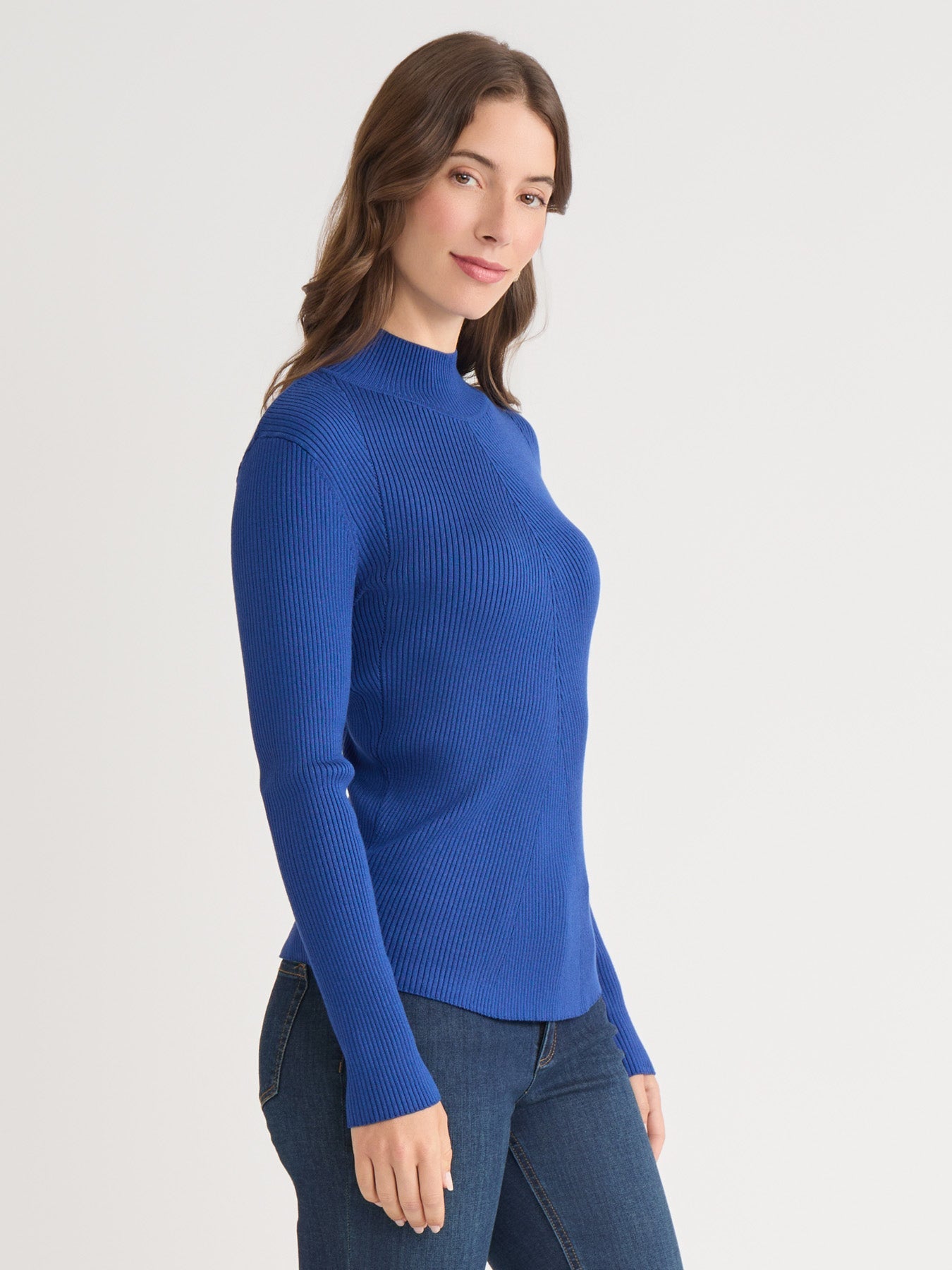 Ribbed Mock Neck Sweater