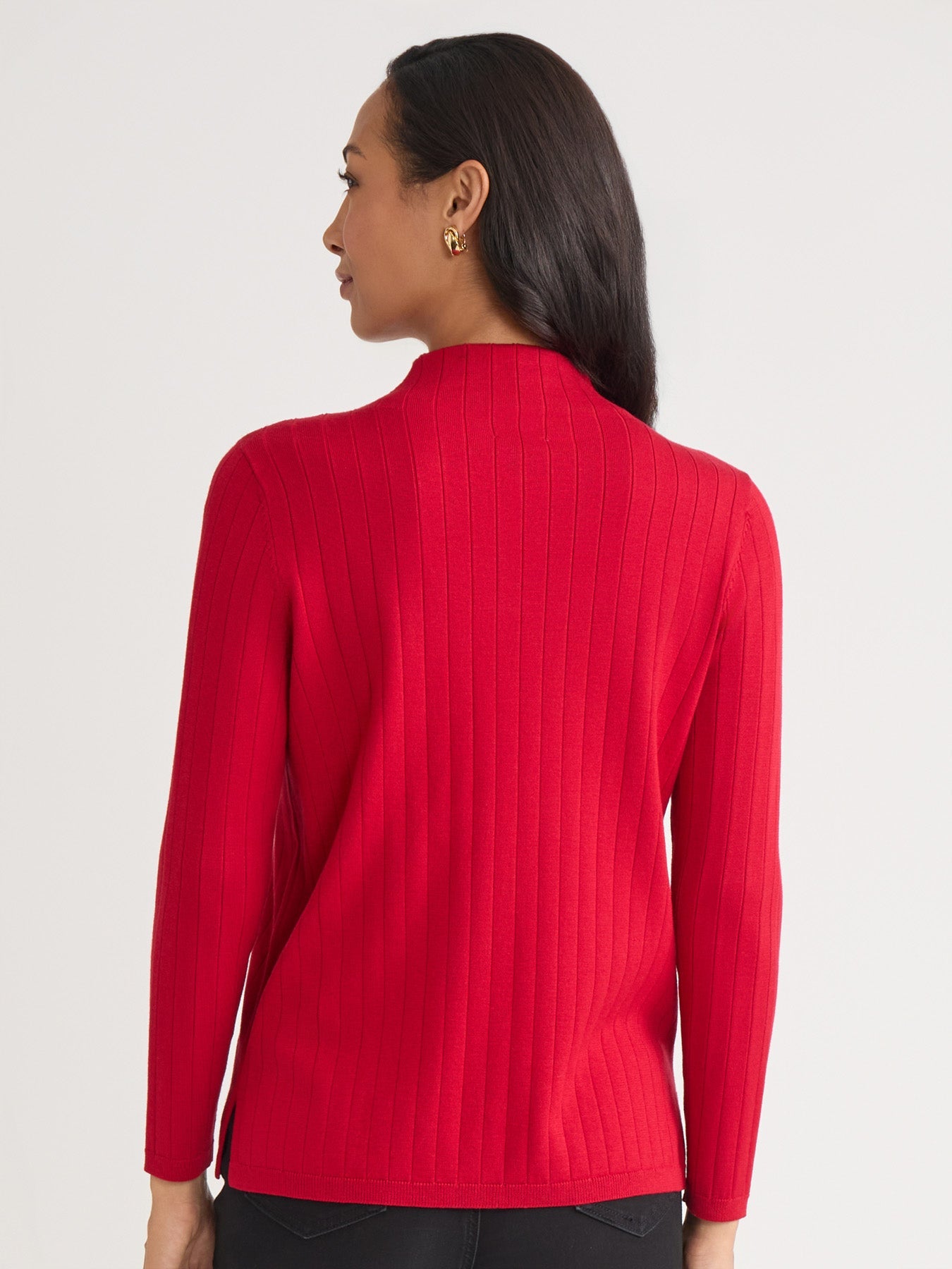 Petite Wide Rib Funnel Neck Top