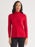Petite Wide Rib Funnel Neck Top