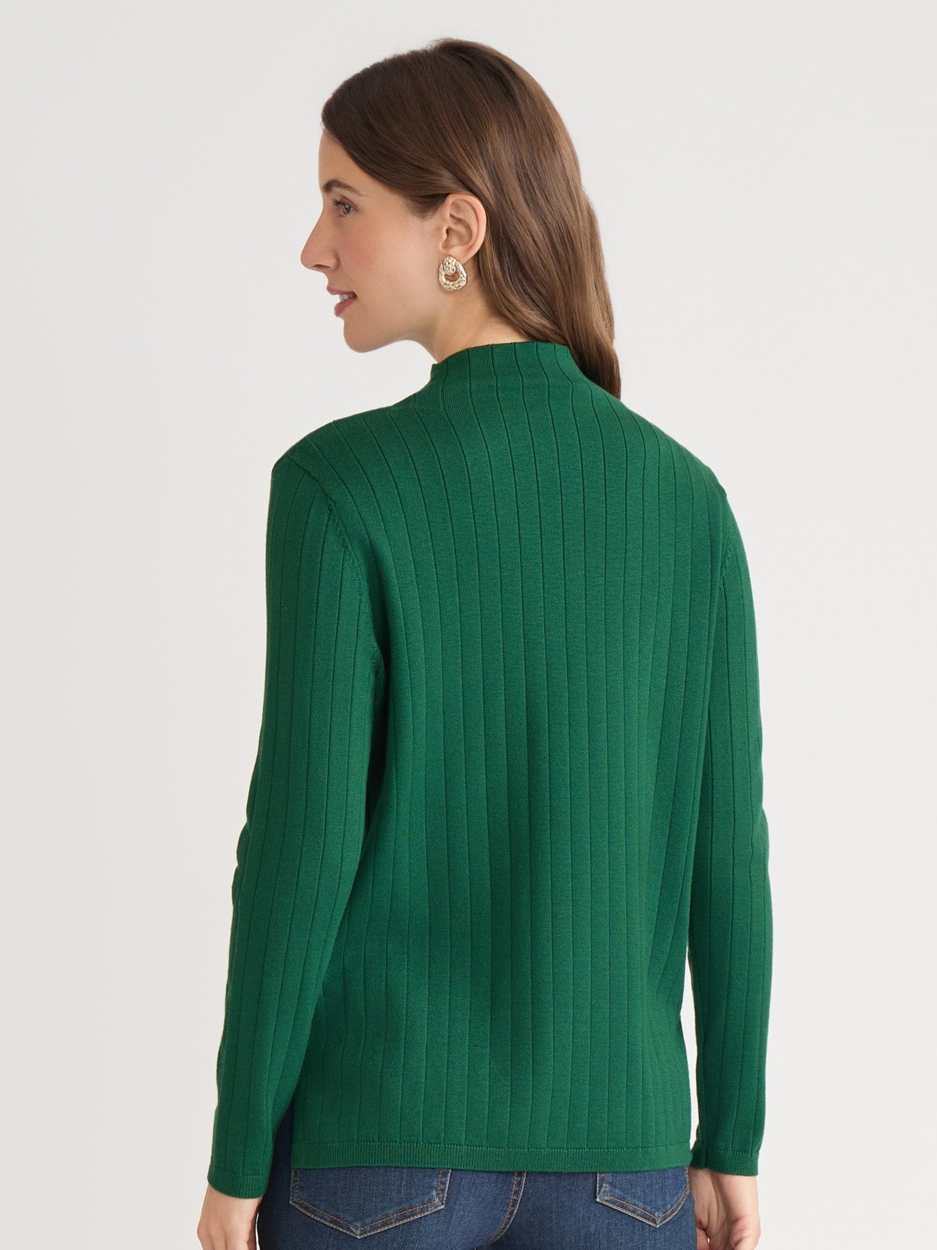 Wide Rib Funnel Neck Top