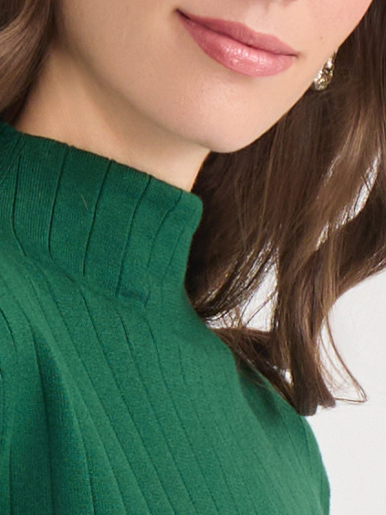 Petite Wide Rib Funnel Neck Top