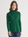 Petite Wide Rib Funnel Neck Top