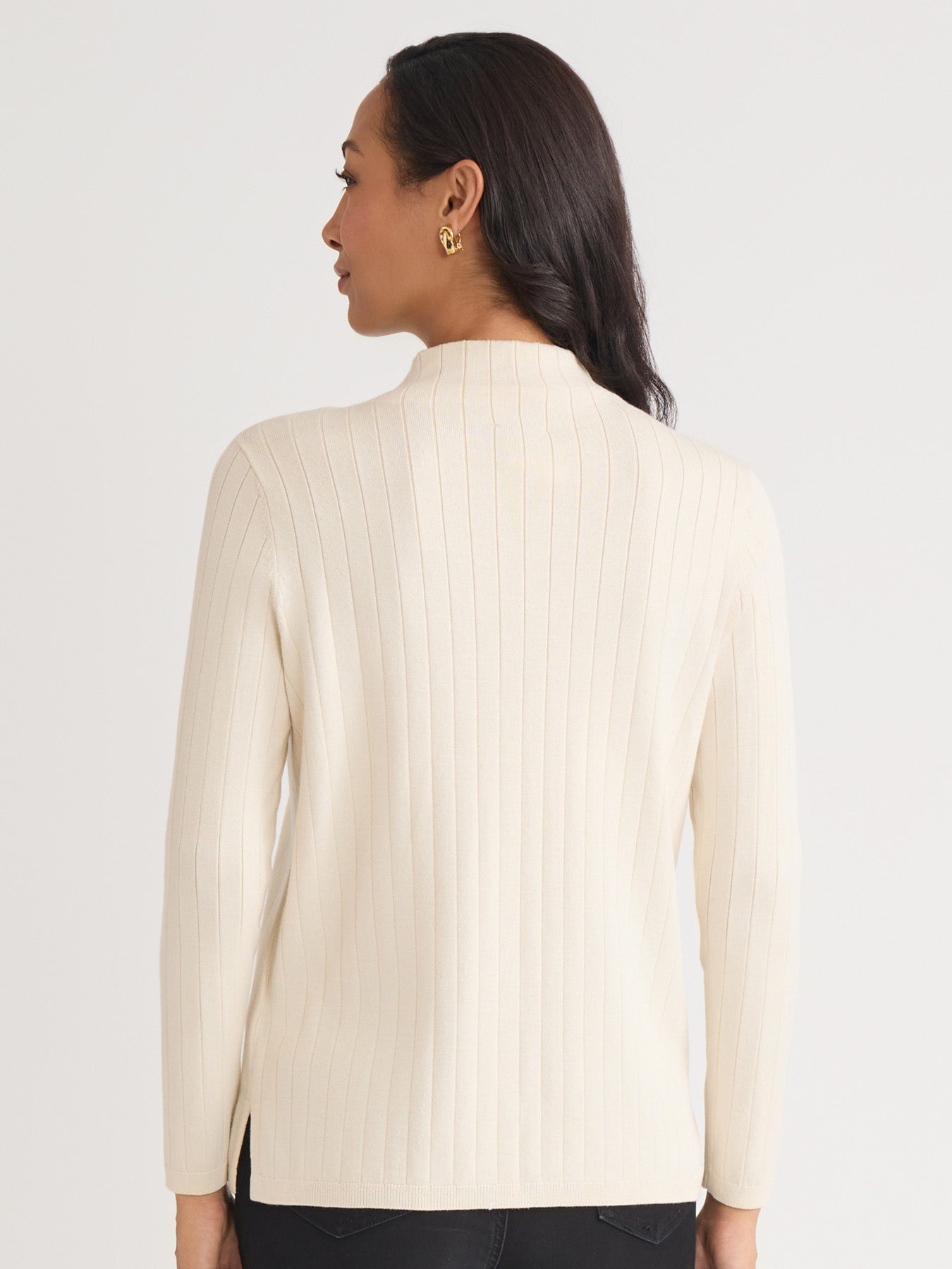 Wide Rib Funnel Neck Top