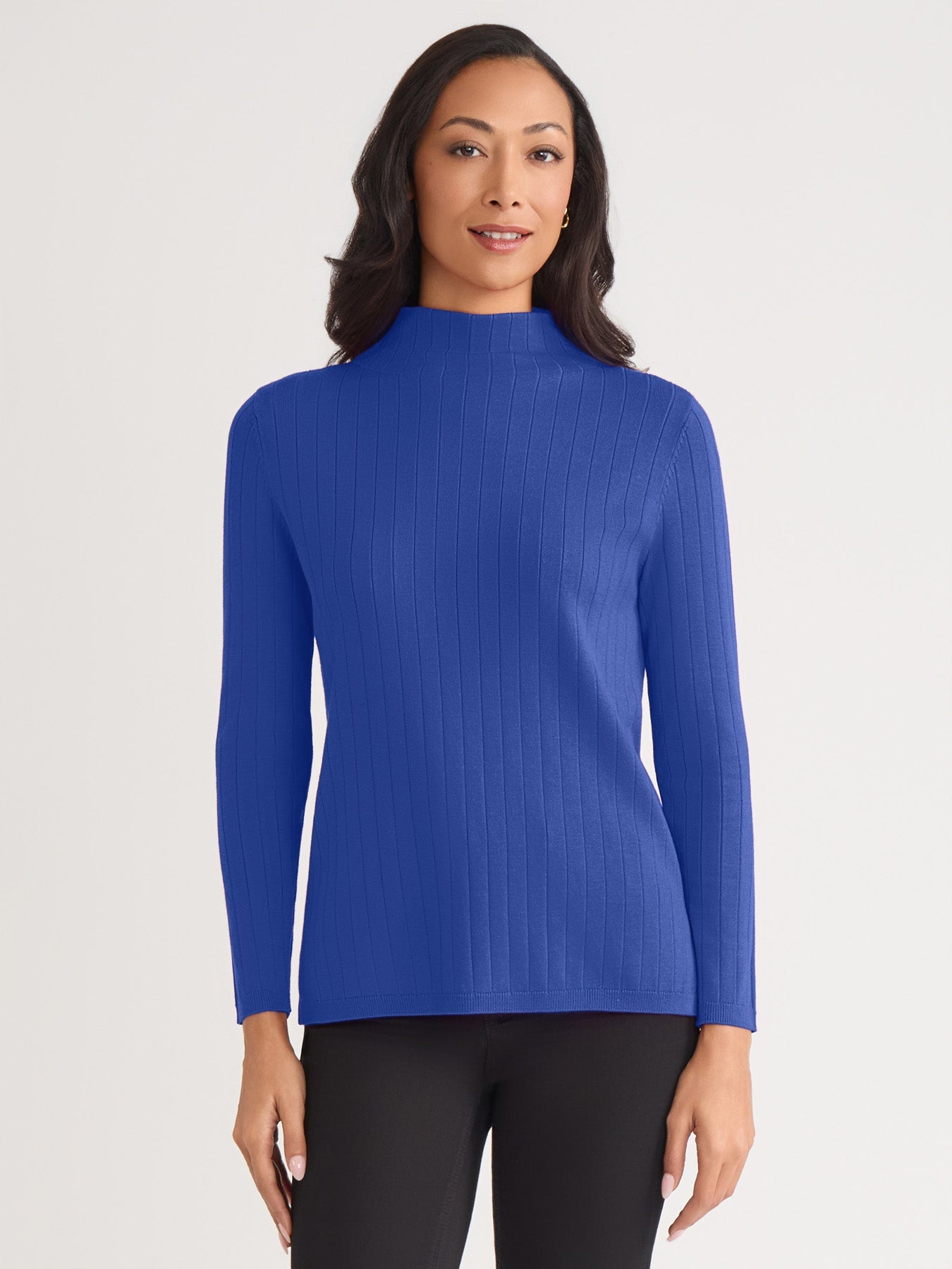 Wide Rib Funnel Neck Top