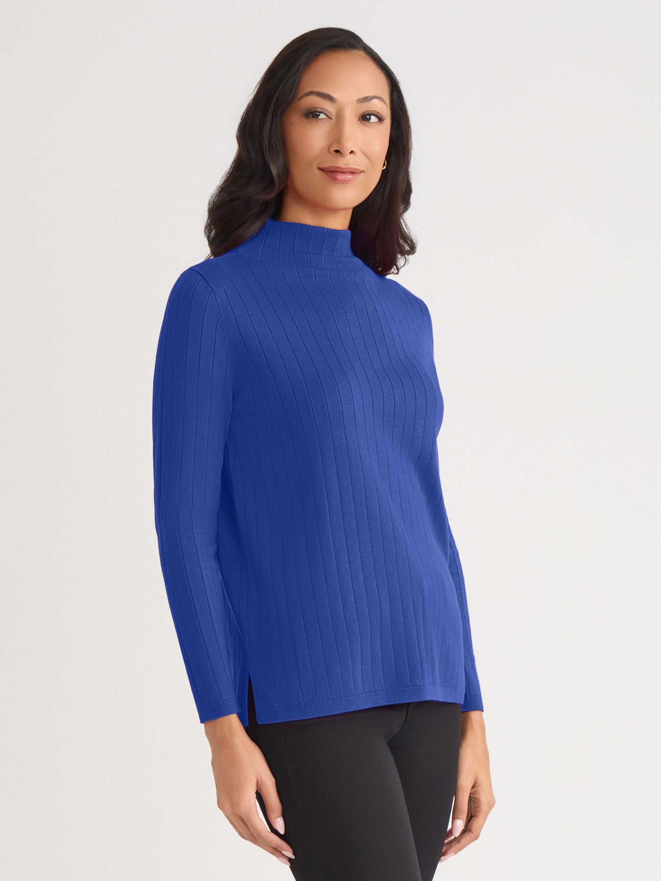 Wide Rib Funnel Neck Top