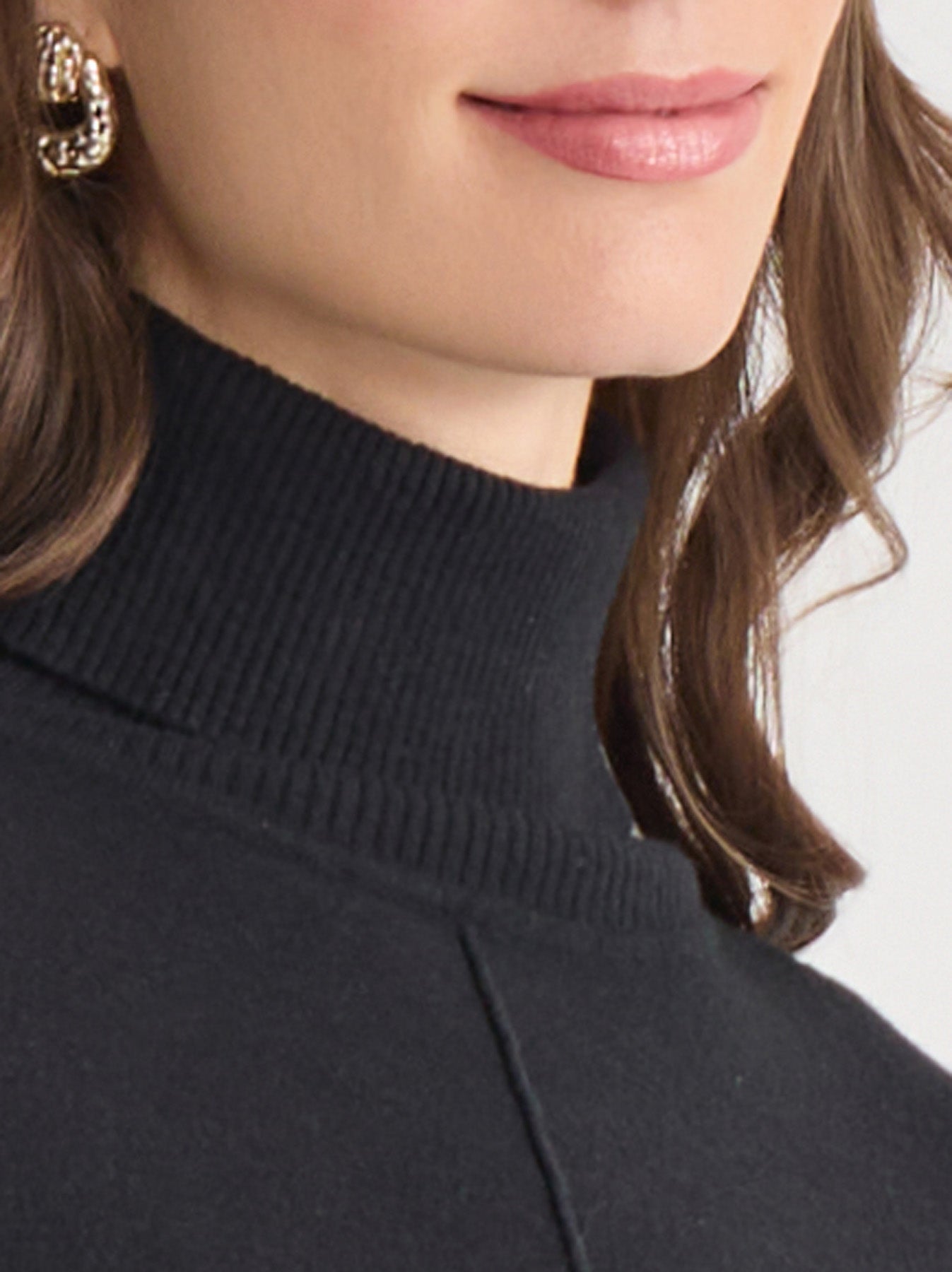 Pin Tuck Mock Neck Tunic