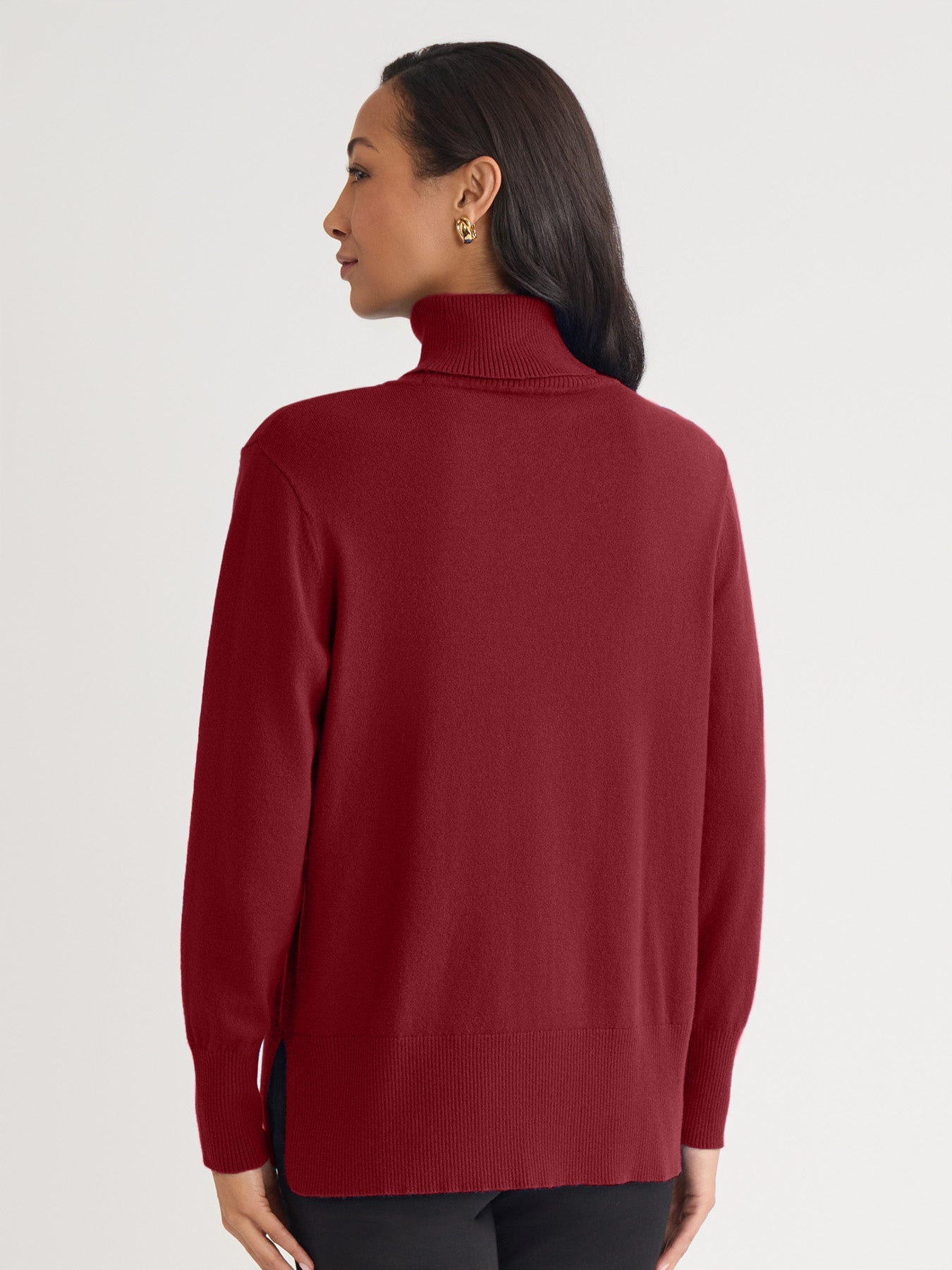 Pin Tuck Mock Neck Tunic