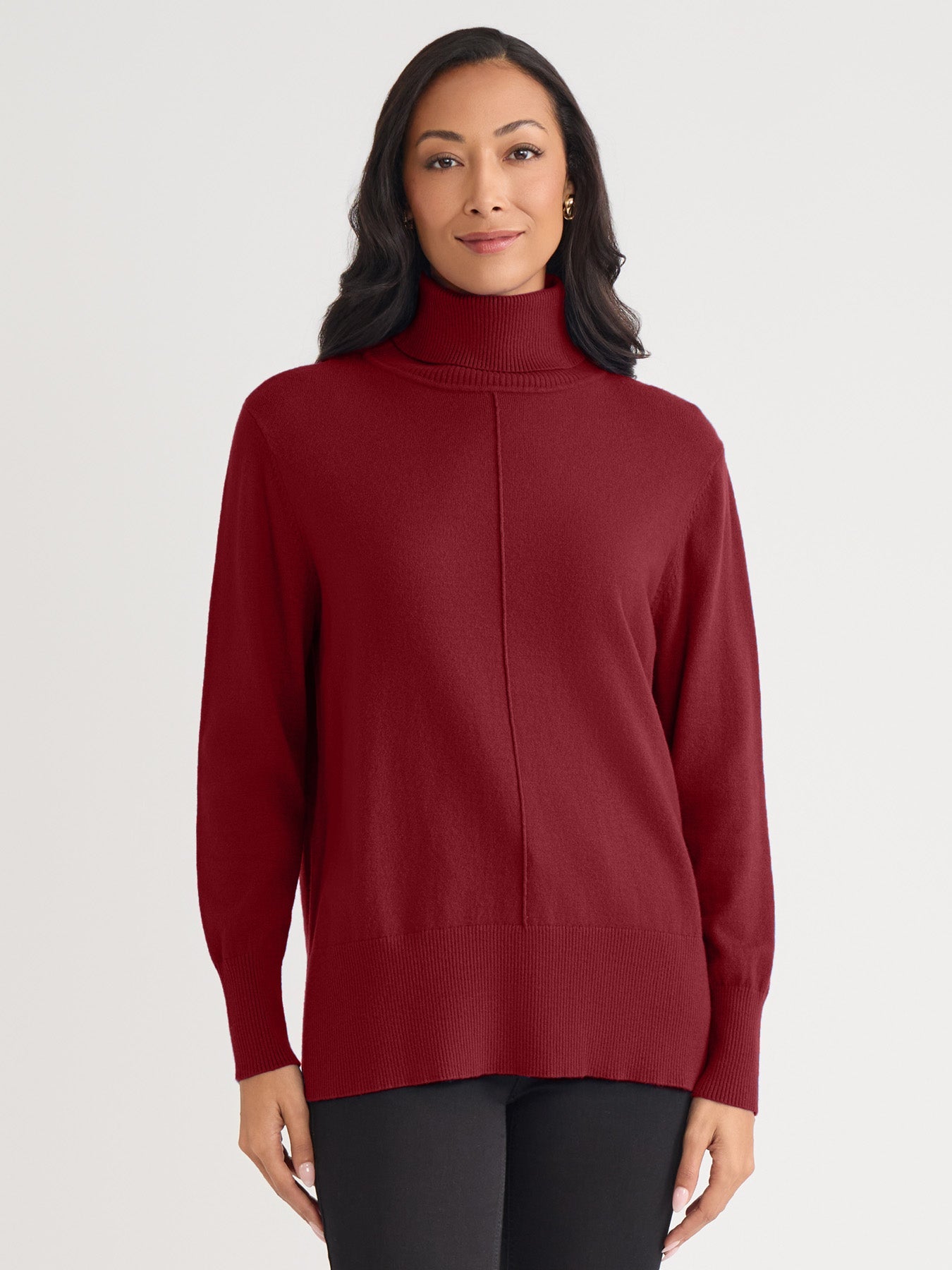 Pin Tuck Mock Neck Tunic