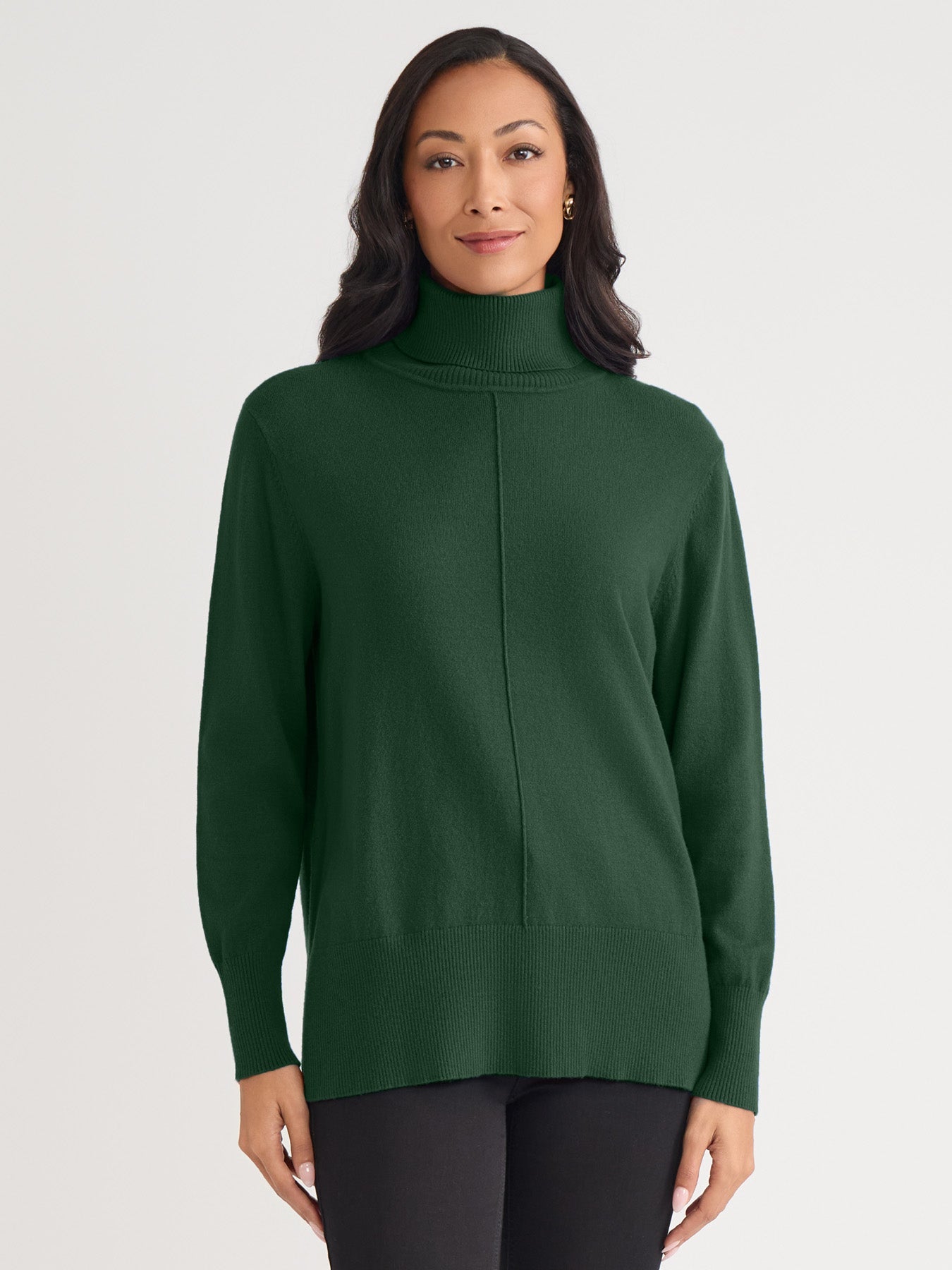 Pin Tuck Mock Neck Tunic