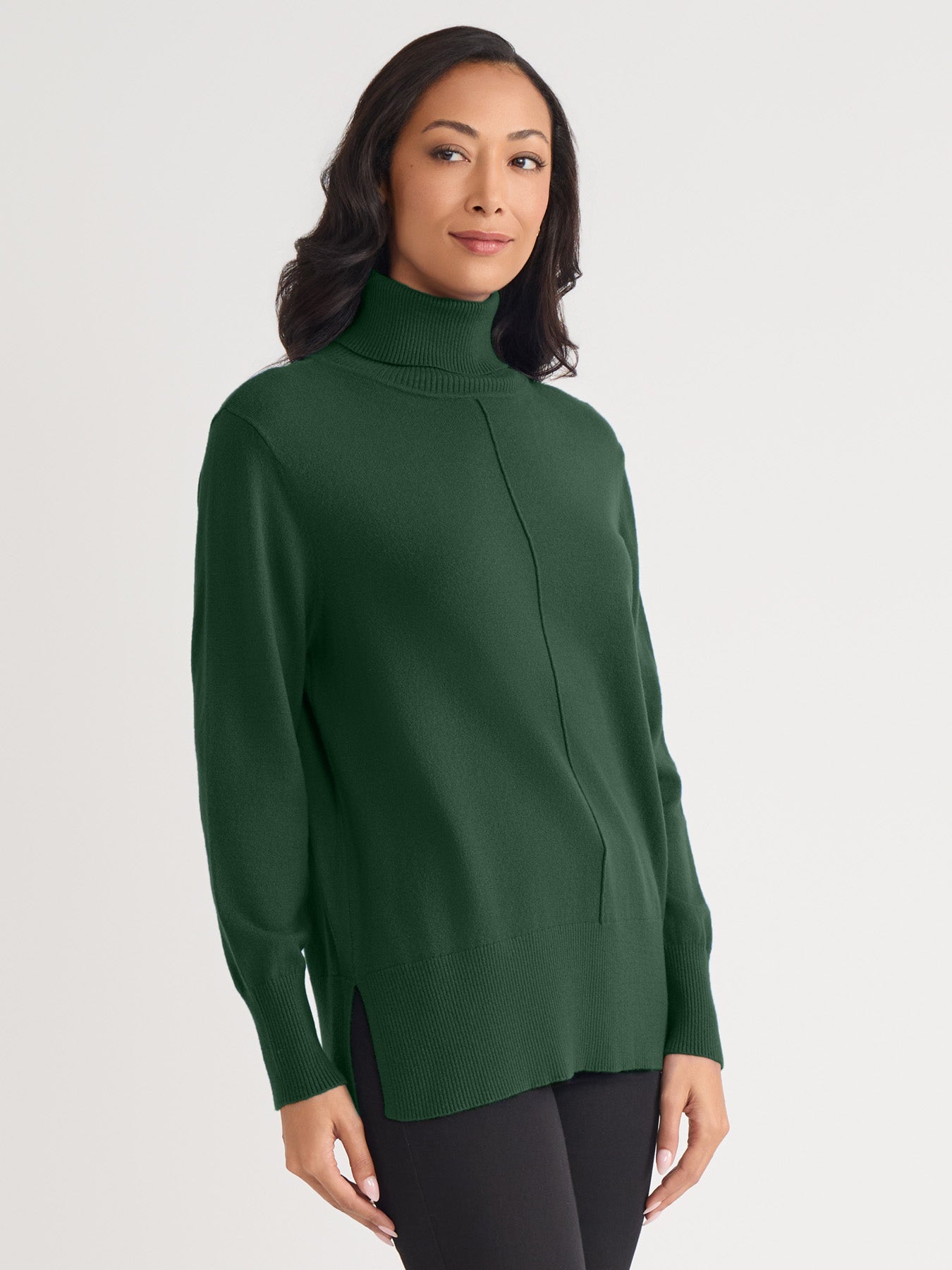 Pin Tuck Mock Neck Tunic