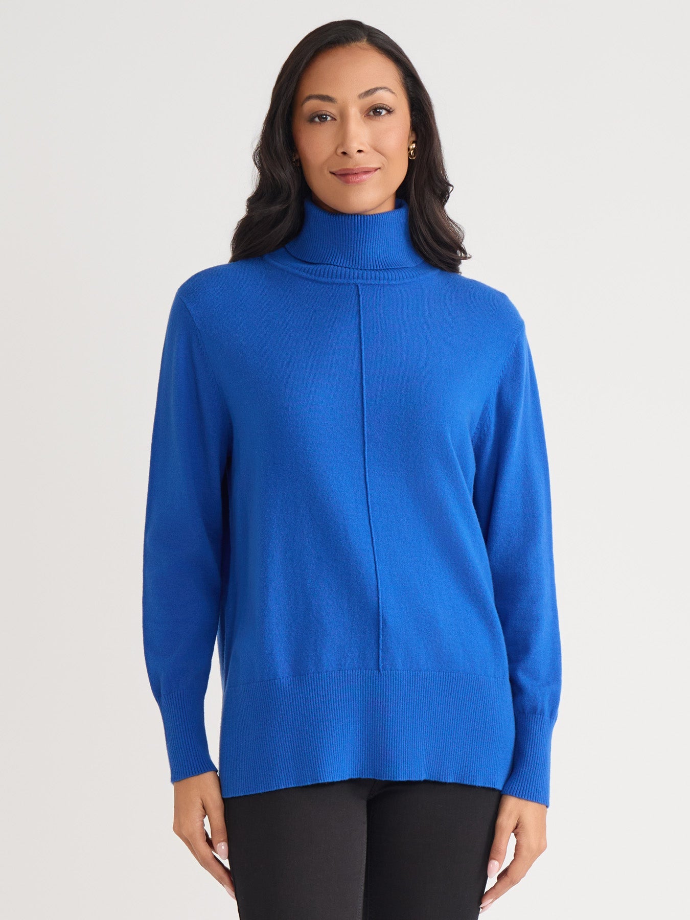 Pin Tuck Mock Neck Tunic