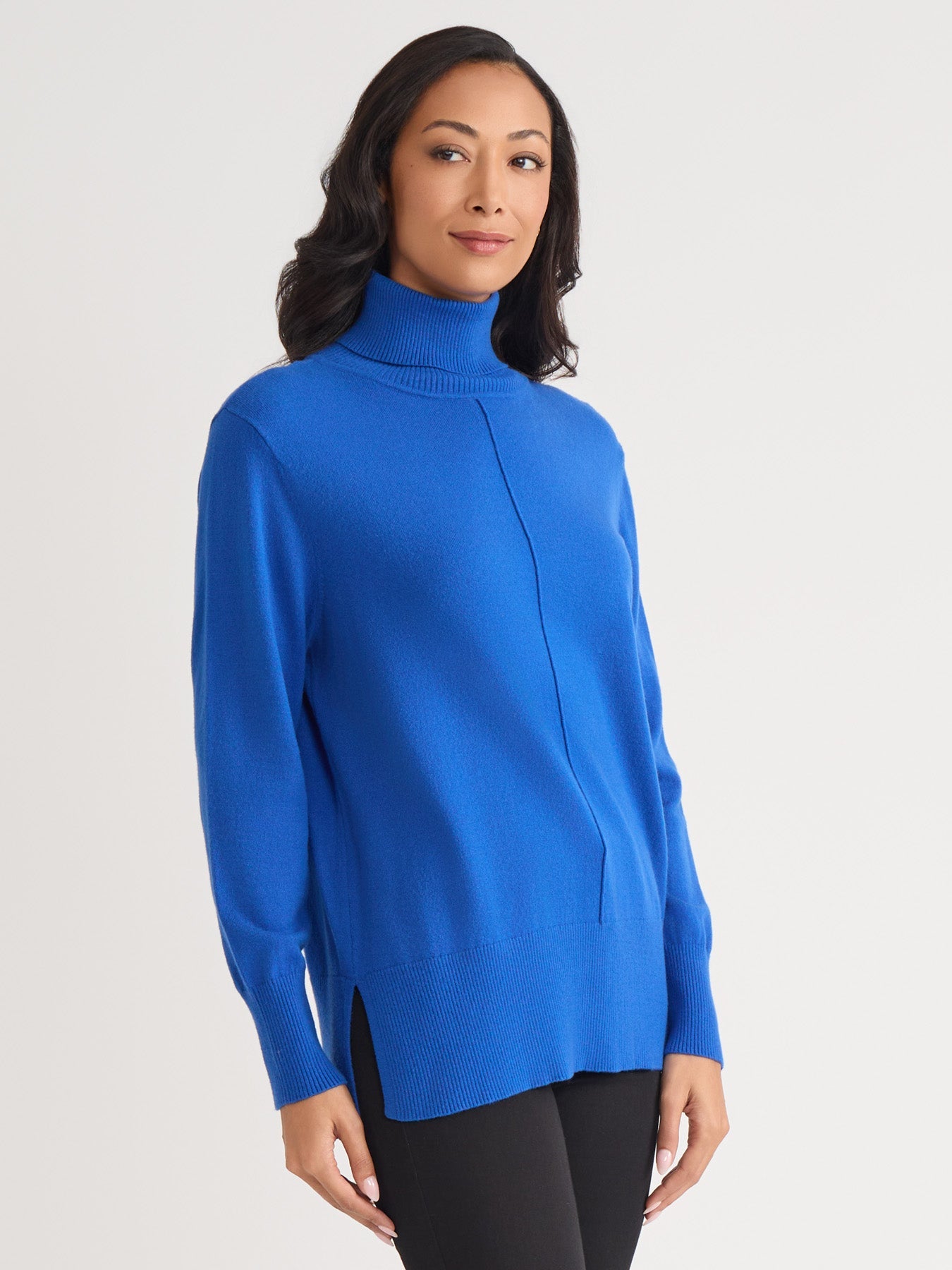 Pin Tuck Mock Neck Tunic