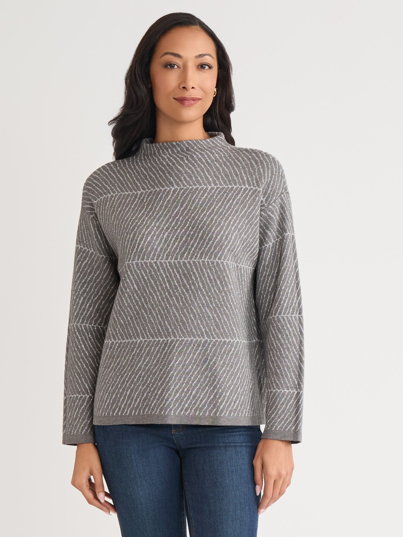 Petite Lurex Crew Neck Sweater