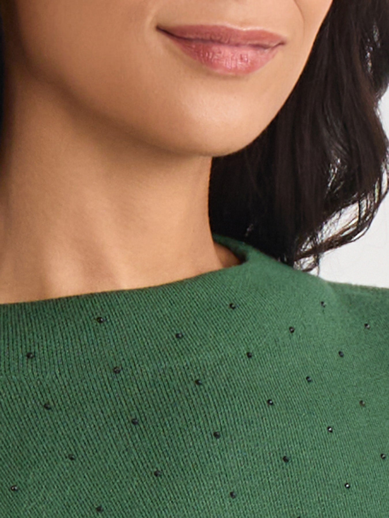 Plus Funnel Neck Studded Accent Sweater