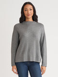 Petite Funnel Neck Studded Accent Sweater