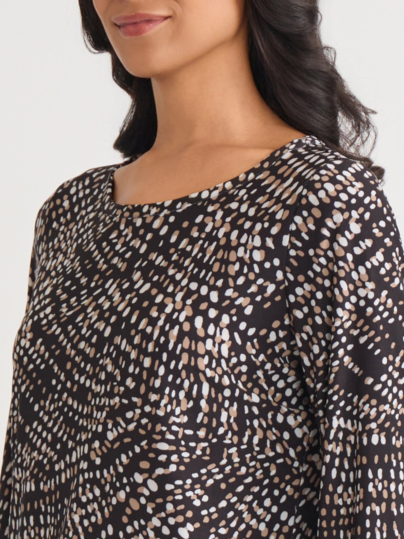 Petite Puff Sleeve Crew Neck Top