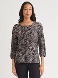 Petite Puff Sleeve Crew Neck Top