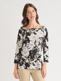 Petite Floral Square Neck Top, Everyday Knit