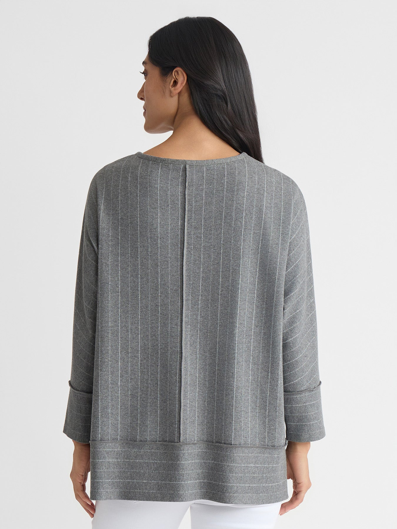 Seam Detail Dolman Tunic, Heather Pinstripe