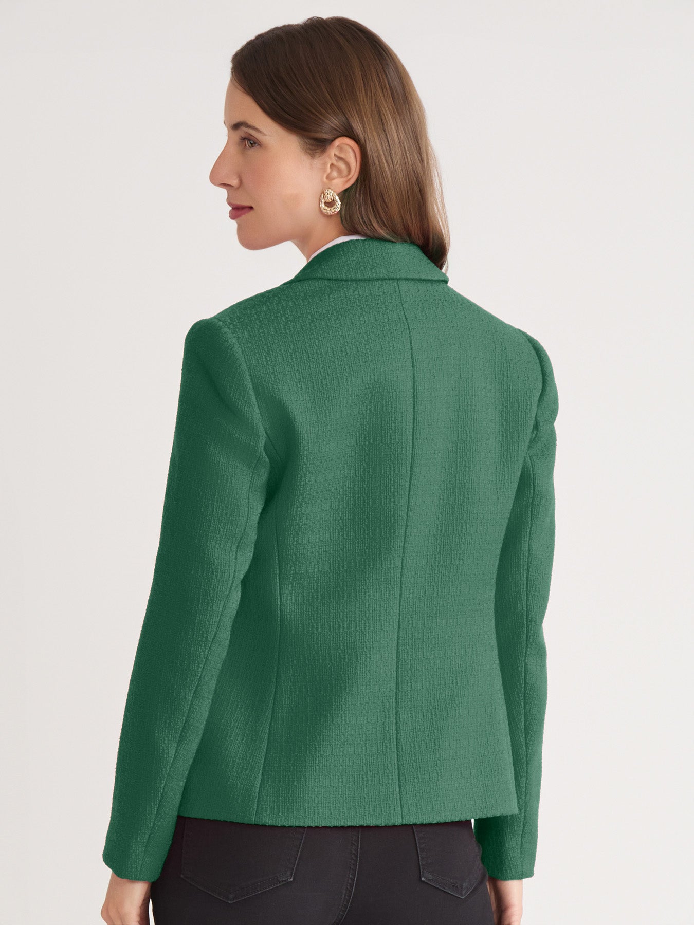 Petite Faux Double Breasted Blazer, Boucle Tweed