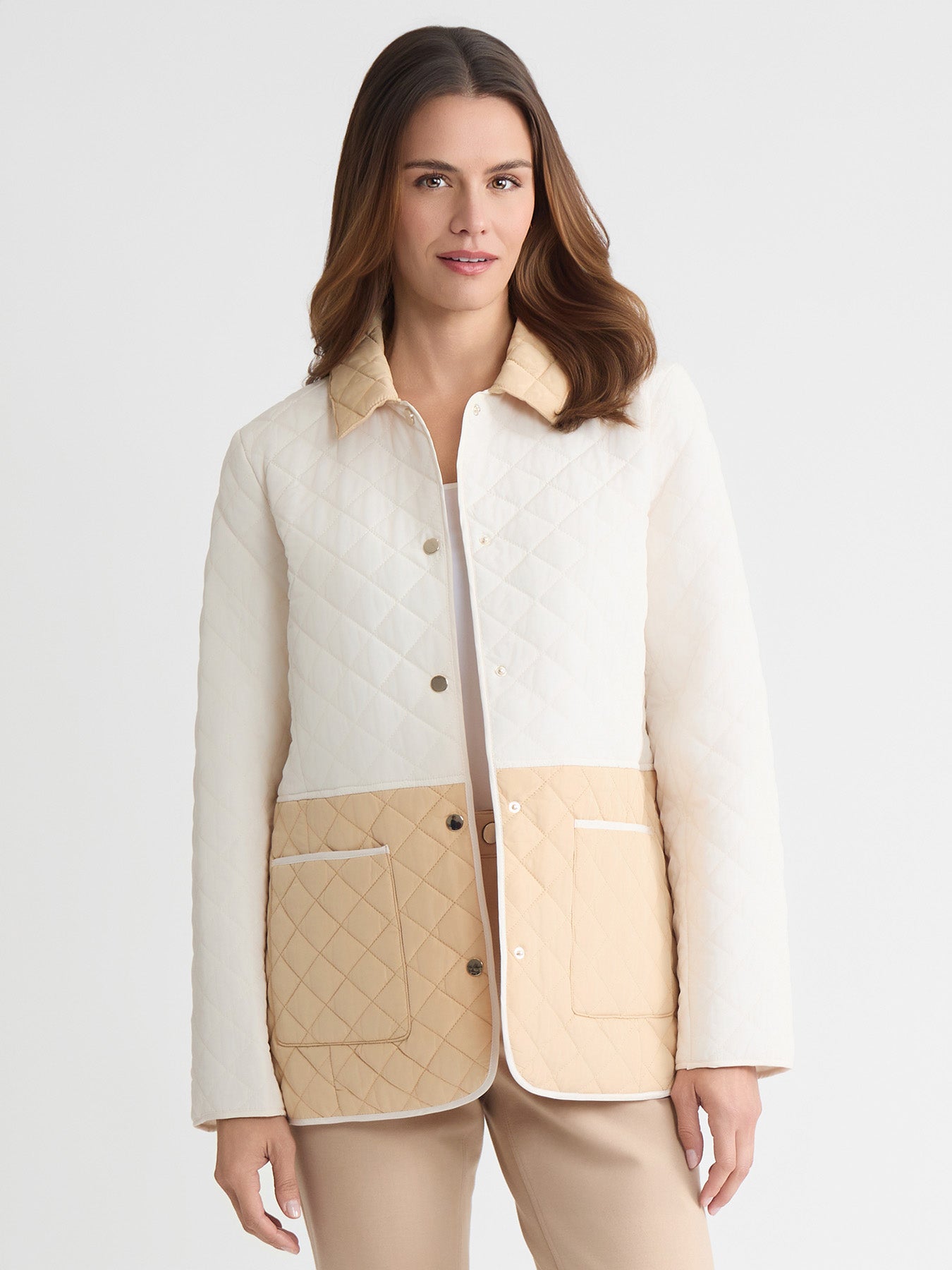 Petite Colorblock Quilted Jacket