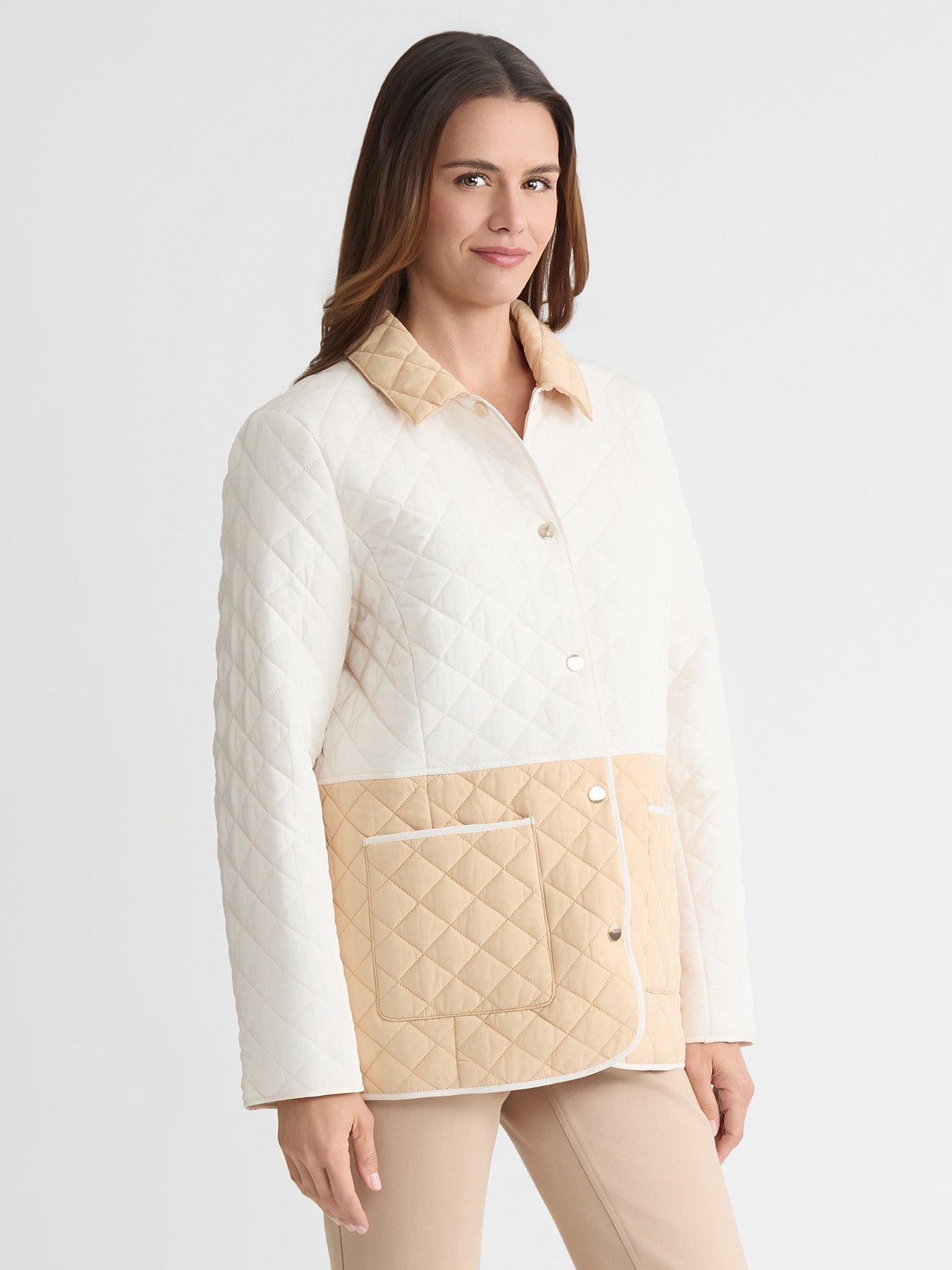 Petite Colorblock Quilted Jacket
