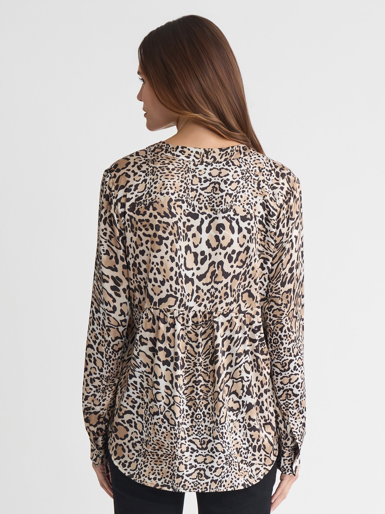 Long Sleeve Popover, Flat Satin