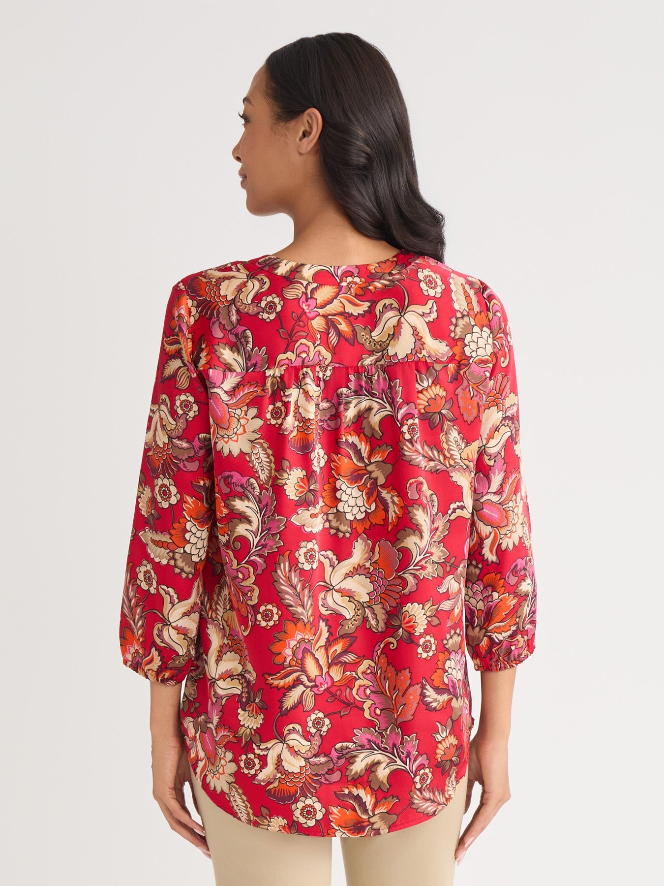 V-Neck Pleated Kelly Blouse