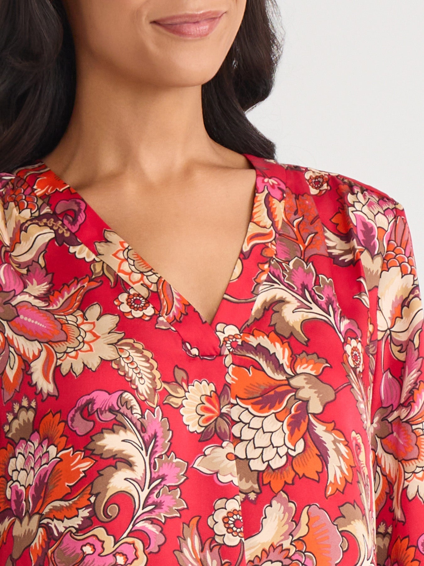 V-Neck Pleated Kelly Blouse