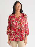 Petite V-Neck Pleated Kelly Blouse