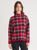 Petite Plaid Mock Neck Sweater