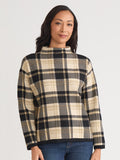 Plaid Mock Neck Sweater