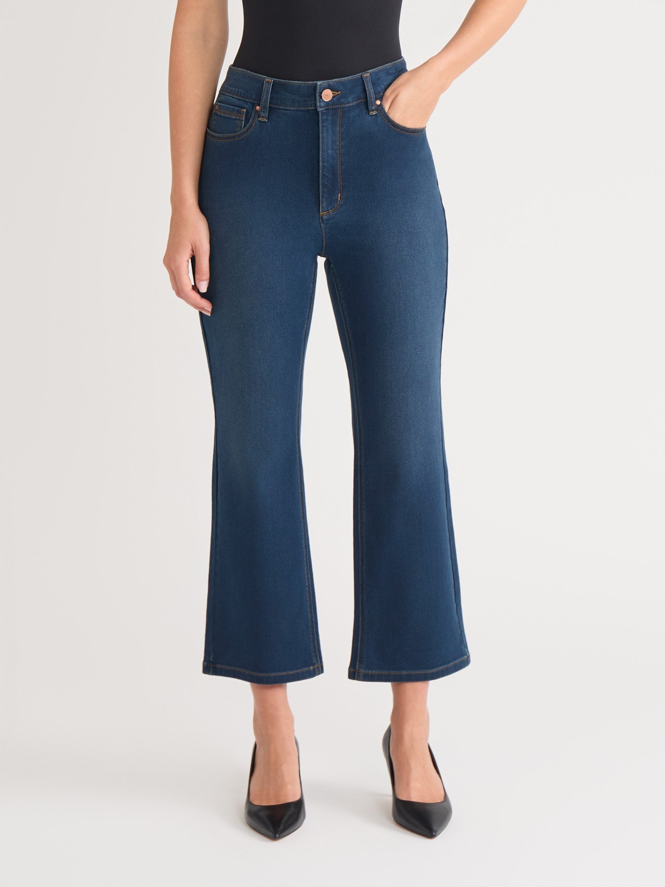 Petite Lexington Cropped Kick Flare Jeans