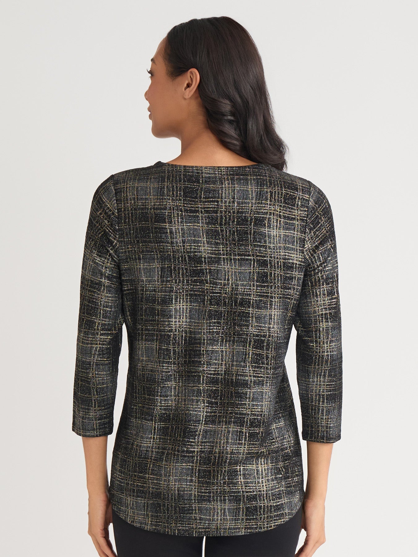 Petite Shimmer Keyhole Neckline Top