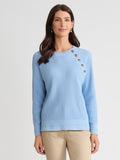 Raglan Button Crew Neck Sweater