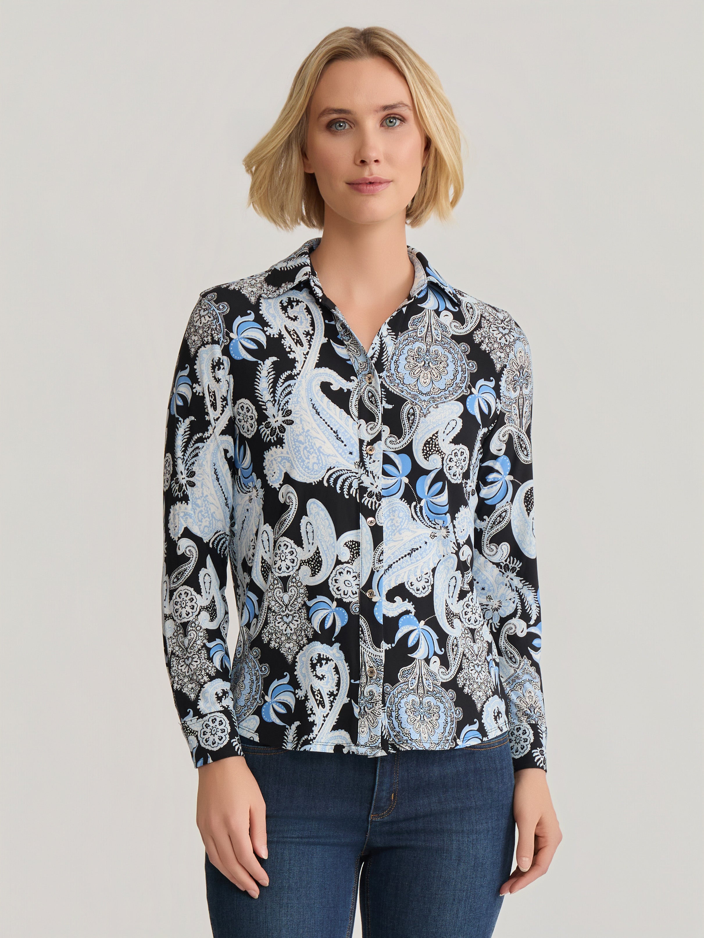 Button-Front Top, Everyday Knit