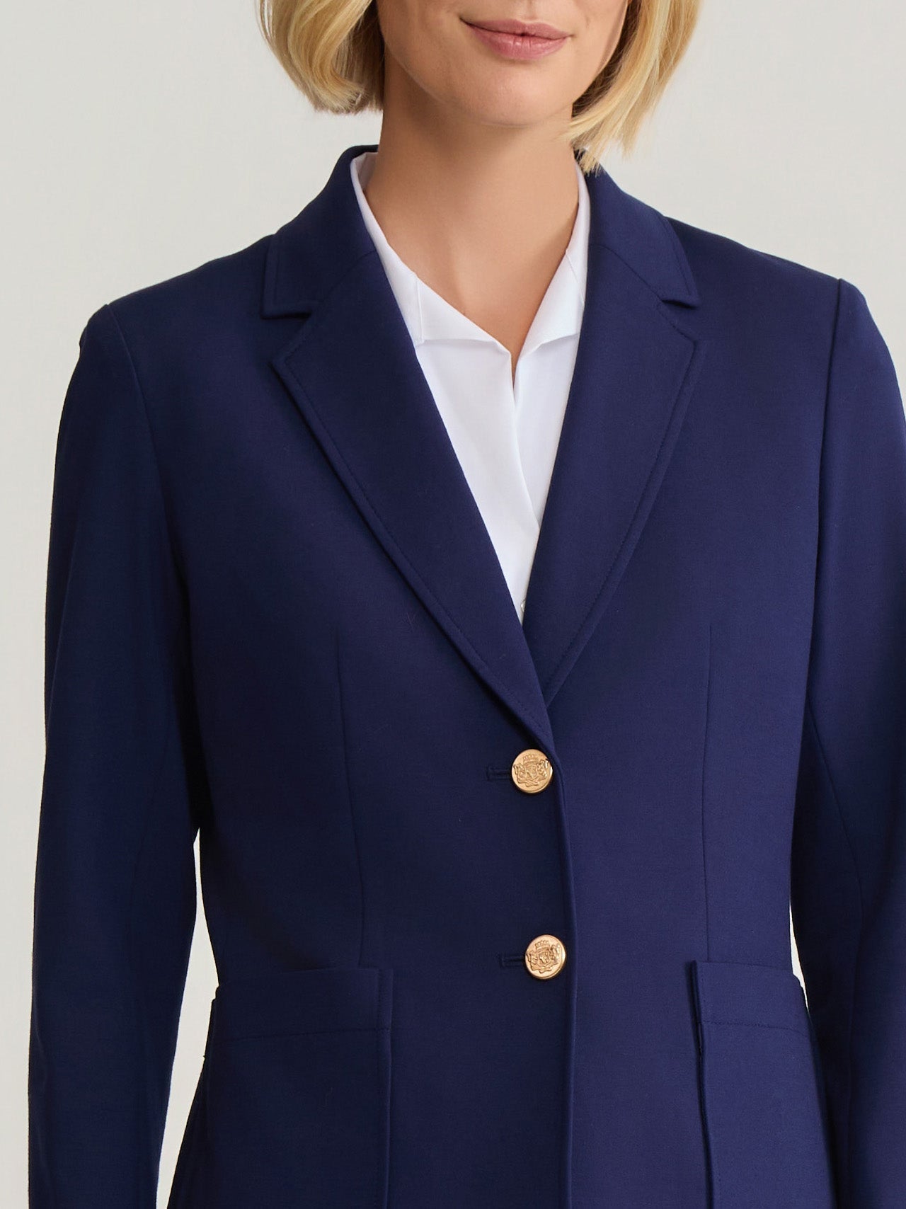 Two Button Notch Collar Jacket, Modern Compression